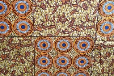 Preview: ORANGE CIRCLE JUNGLE Waxprint Stoff